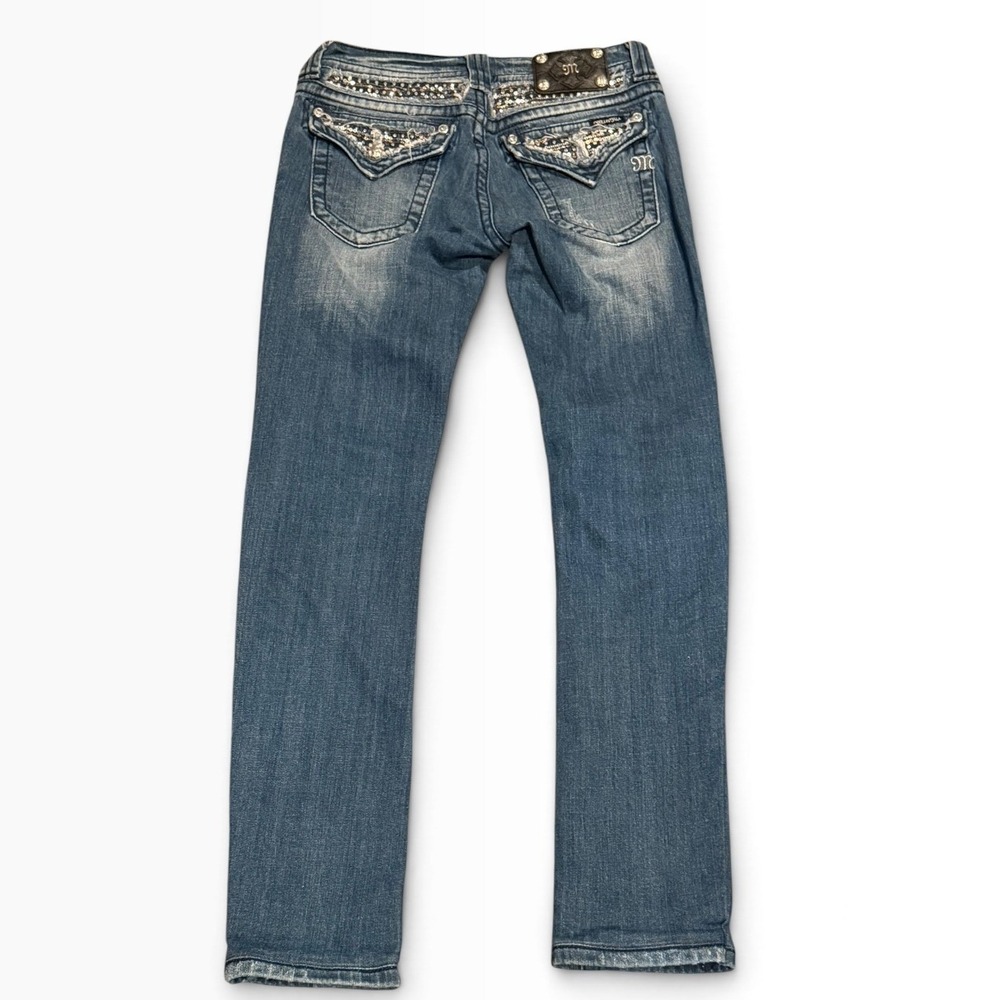 Miss Me Embellished Bling Bootcut Jeans Low Rise 28x34 (28x30) Western Y2K BKE - Picture 2 of 11